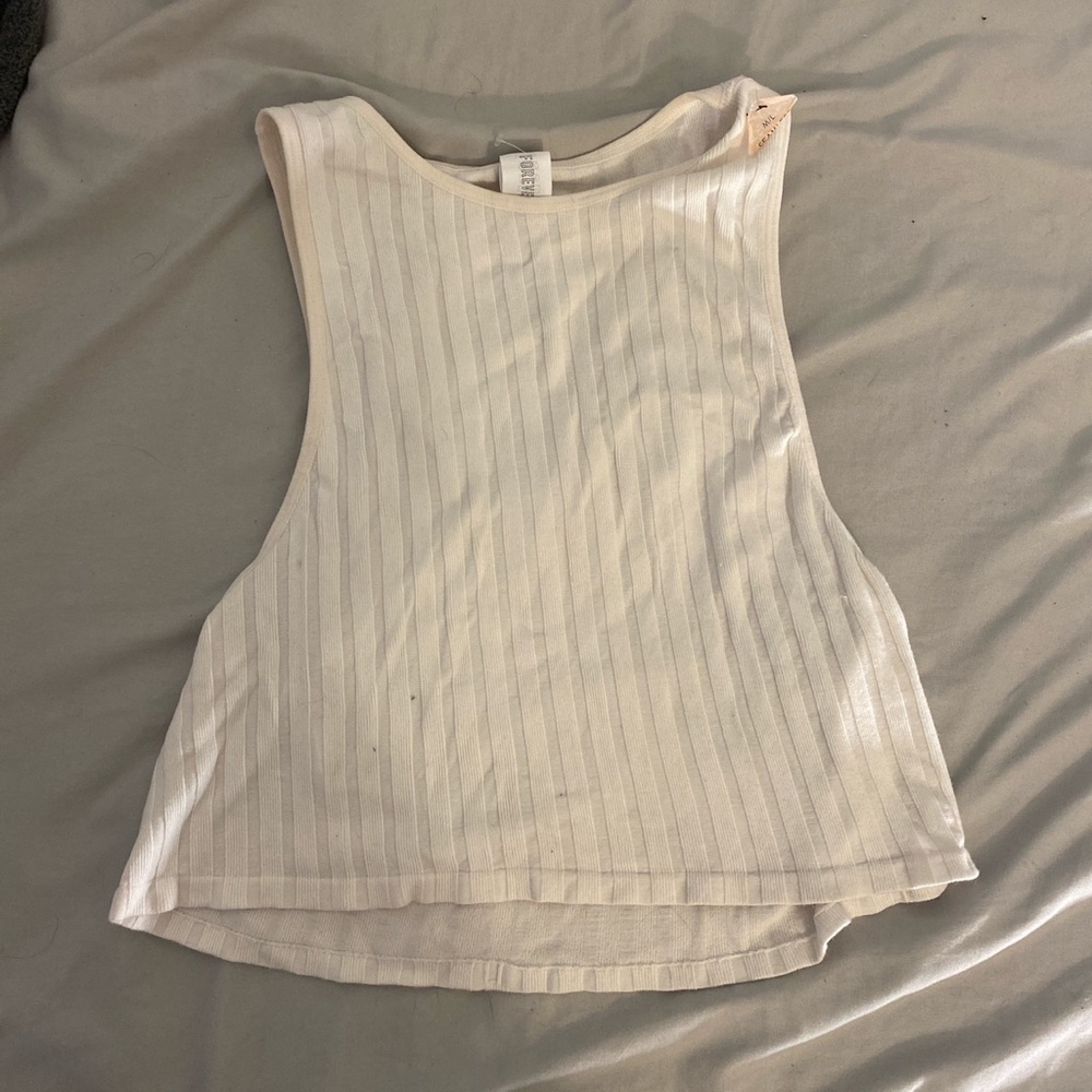 Forever 21 white ribbed crop top